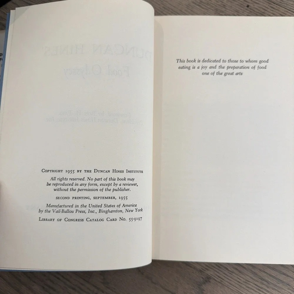 DUNCAN HINES Food Odyssey 1955 HCDJ First‎ Edition Vtg Rare